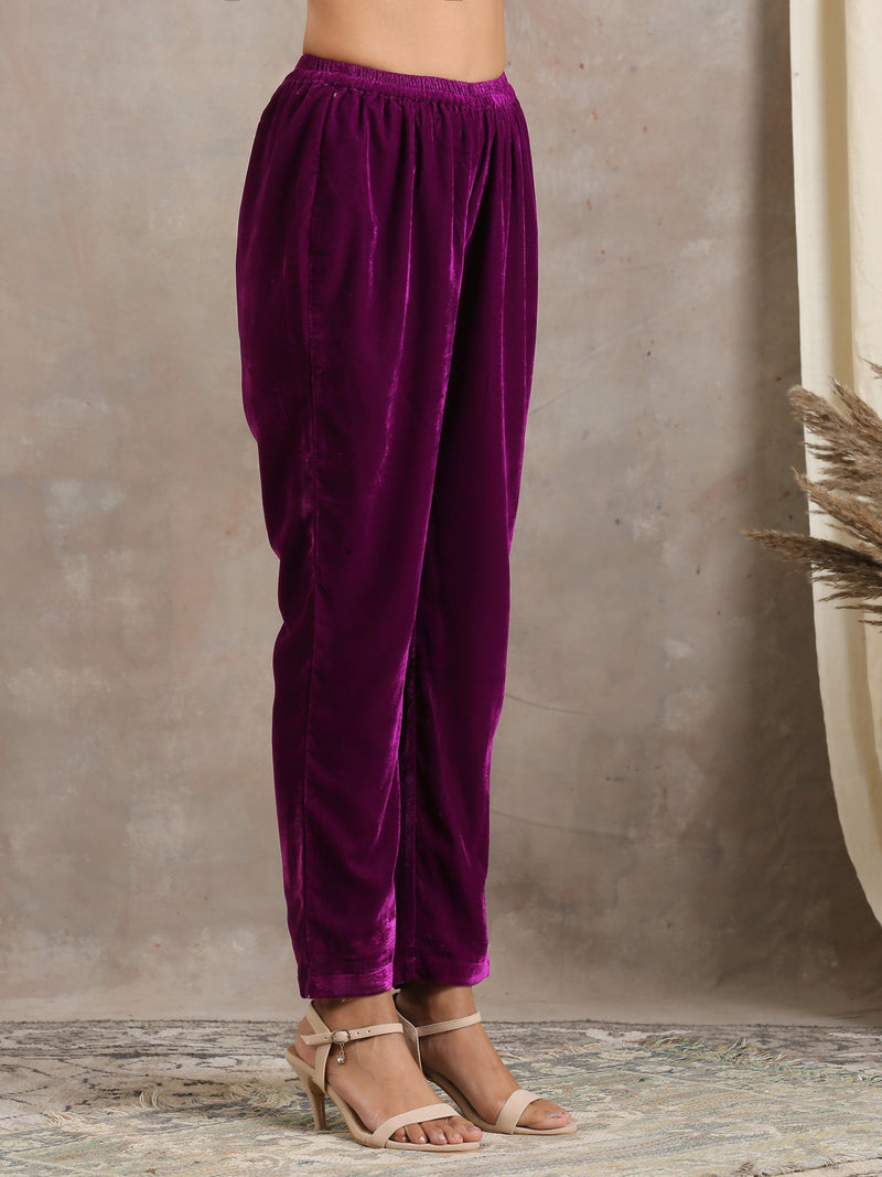 Wine Velvet Pant