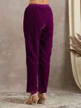 Wine Velvet Pant