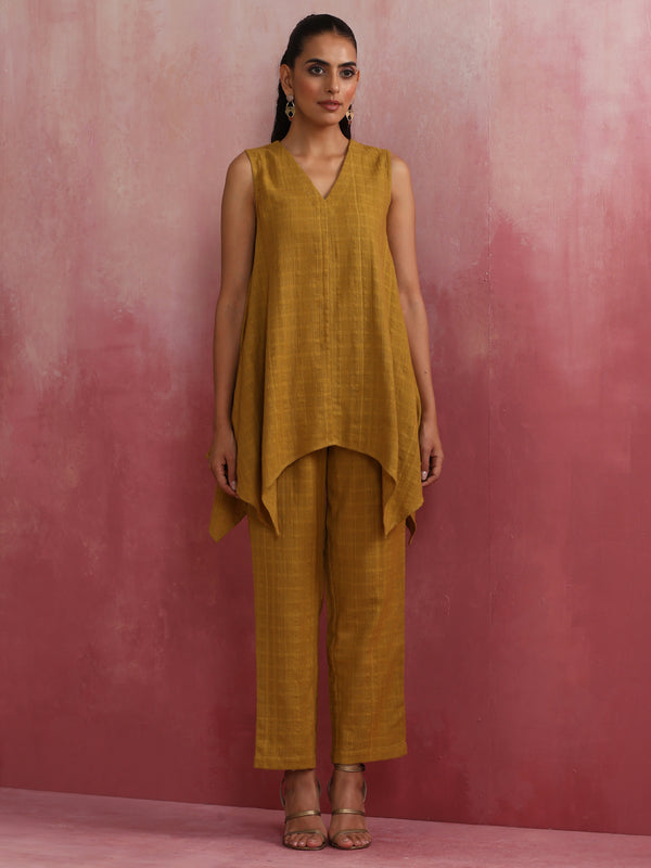 trueBrowns Mustard Cotton Dobby Co-ord set