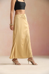 trueBrowns Beige Petticoat Saree Shapewear