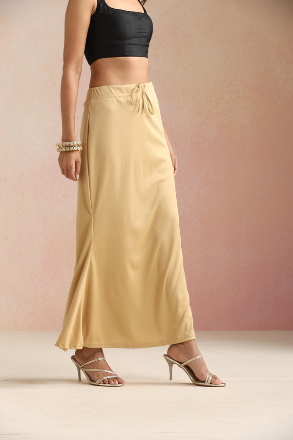 trueBrowns Beige Petticoat Saree Shapewear